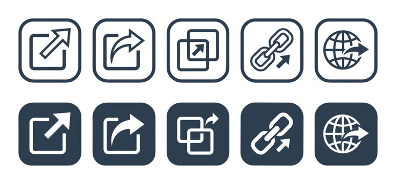 Abstract arrows for website sharing and page redirects