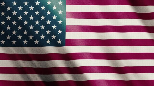 American flag waving in close up as a realistic 3D seamless loop, perfect for Independence Day broadcasts patriotic events and news content