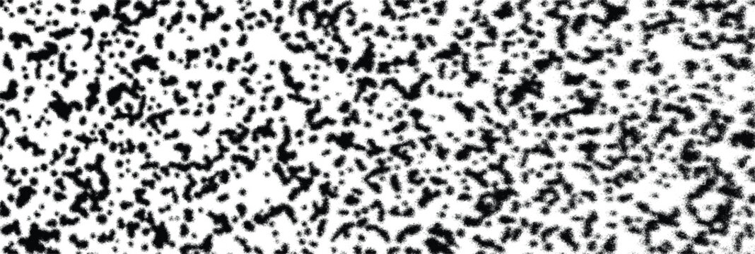 Abstract texture with organic blotchy shapes. Vector pattern of irregular black spots