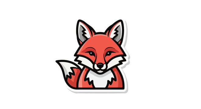 A cartoon illustration of a red fox's head and upper body