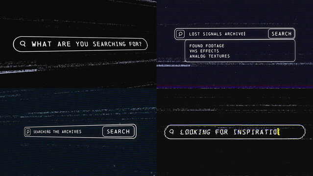 Glitchy Vintage Search Bar Titles