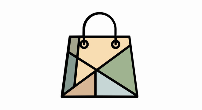 Abstract geometric shopping bag icon