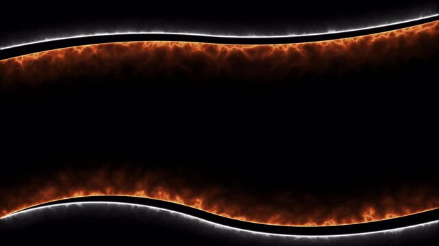 Abstract fiery energy waves glowing with dark background frame.