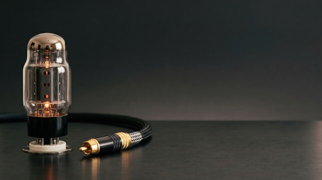 Illuminated vintage tube with audio cable