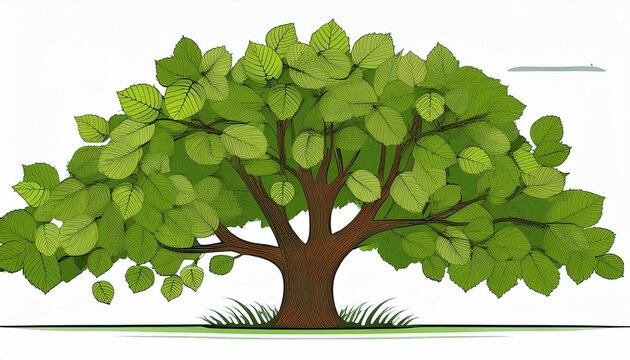 Common Hazel Tree Isolated On White Background