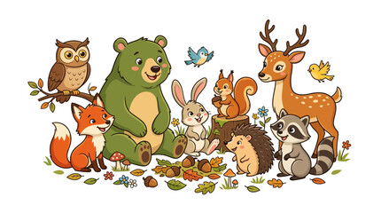 Fototapeta premium set of funny animals