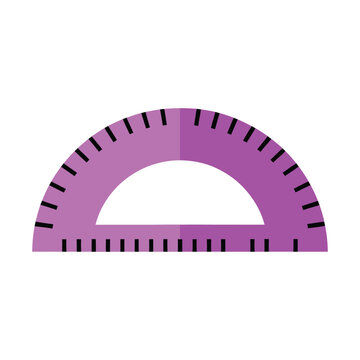 Vector illustration of colorful protractor icon isolated on white background 
