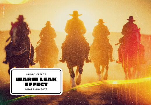 Warm Leak Photo Effect For Poster And Social Media Design