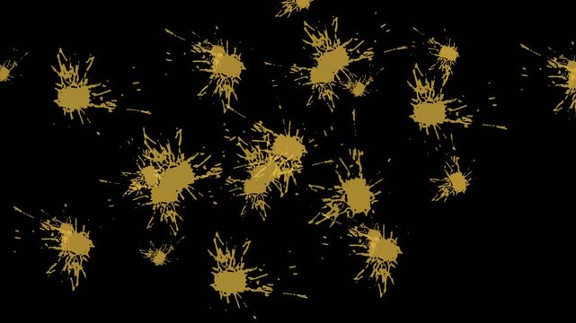 Golden Splatter Abstract Motion Graphic Background Video