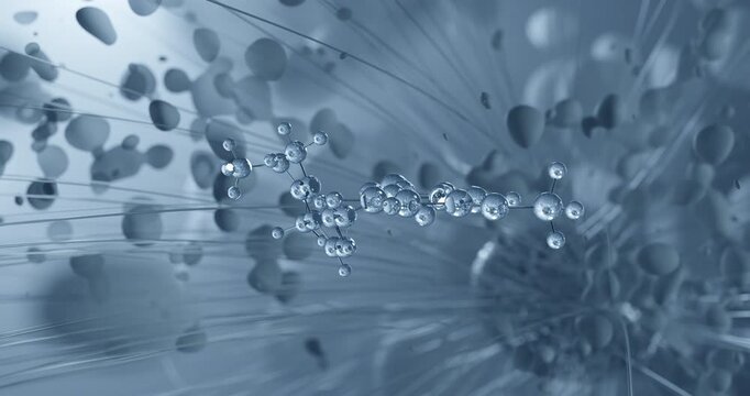 Esomeprazole rotating molecular structure, 3d ball-and-stick model, looped video proton pump inhibitor
