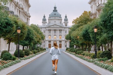 Obraz premium Urban Runcation Weekend In Historic European City At Dawn