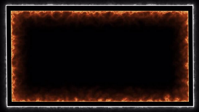 Abstract Fire Border Frame with Dark Center.