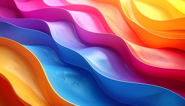Vibrant colorful wavy layered abstract design.