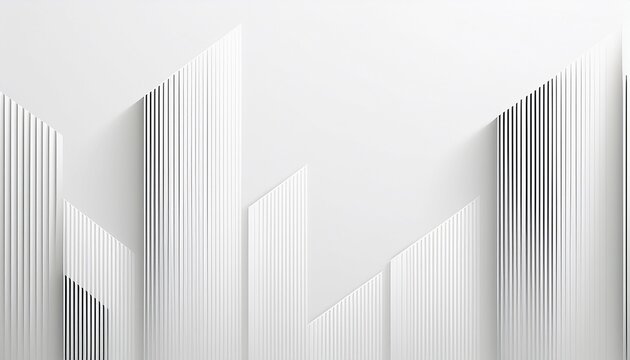 White Geometric Background With Subtle Vertical Layered Shapes Clean Minimal Corporate Template Abstract Backdrop With Copy Space For Presentation Branding Or Web Design Vector Illustration