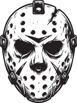 Slasher movie hockey killer mask horror streetwear vector design