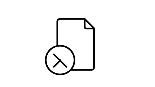 Delete file outline icon. Document error vector illustration. Cancelled page symbol isolated design.