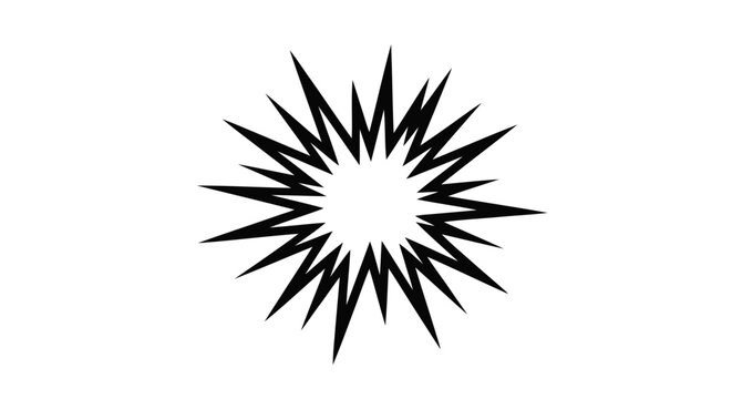 Vector illustration of comic book explosion shape on a transparent background