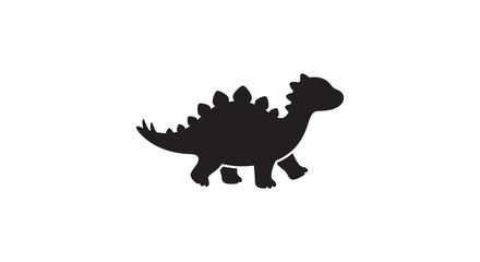 Stegosaurus Silhouette On White Background Paleontology Illustration © MdMosharef