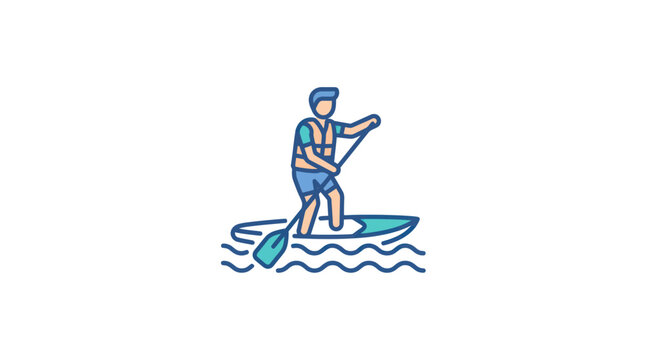 Person Paddling on a Stand Up Paddleboard.