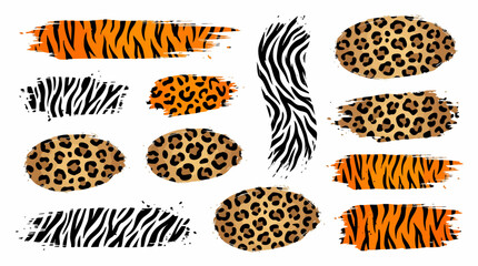 Animal print patterns vector illustration with white background © Unknown designer
