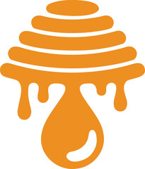 Orange honeycomb with dripping honey isolated on transparent background © Heramone