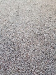 Close up view of a rough pebble wash floor texture with small natural stones. © ABD