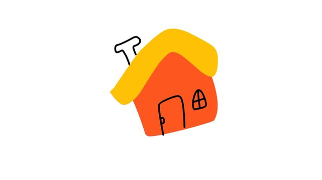 cute house icon doodles art illustration 