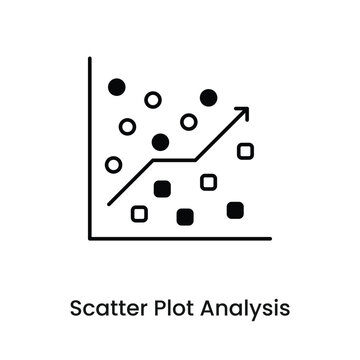 Scatter Plot Analysis Icon &ndash; Data Visualization, Correlation Chart, Statistical Plot Vector