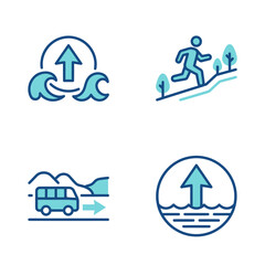 Fototapeta premium icons of transport and travel symbols.