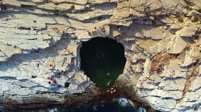 Giola Natural Pool and Rocky Coastline on Thasos Island