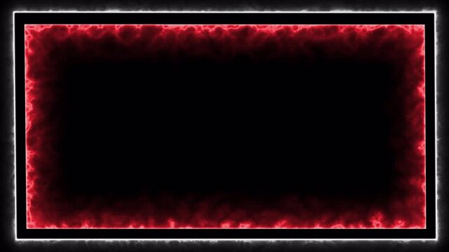 Abstract Red Neon Glowing Frame Overlay Animation.