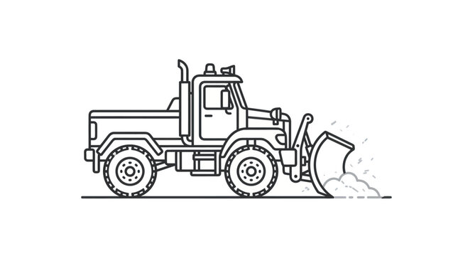 Snow Plow Truck Winter Road Vehicle.