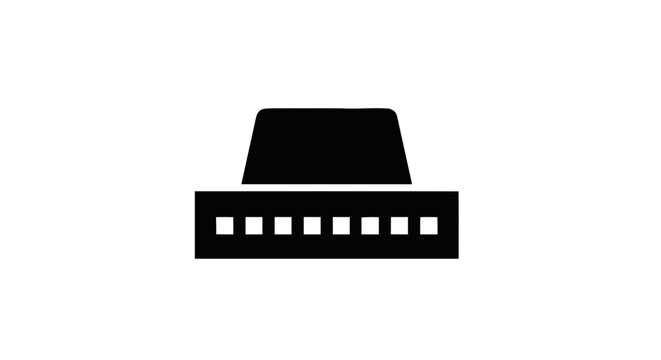 Vector illustration of harmonica icon, musical instrument symbol on a transparent background