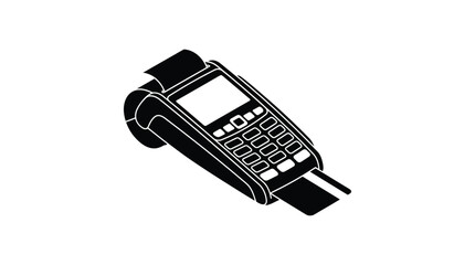 Portable Payment Terminal Silhouette A Black Vector Illustration © Ambiya