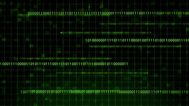 Coding bytes binary digital data. Suitable for technology, programming, cybersecurity, and digital innovation.