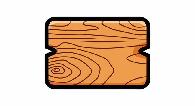 A cartoonish orange-brown wooden texture with black outline and notches