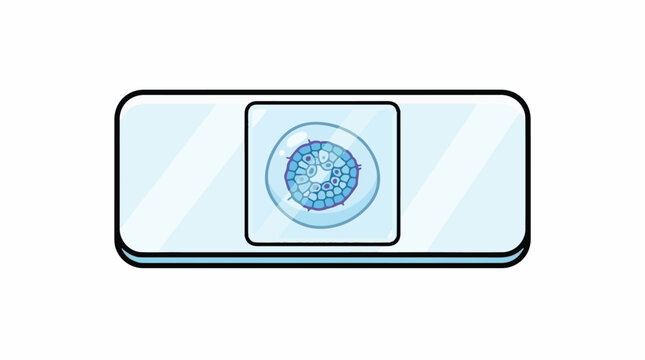 A smartphone displaying a microscopic view of cells on its screen