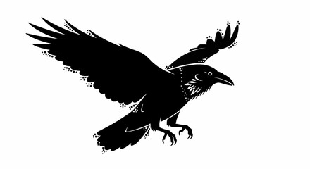 Obraz premium Flying raven silhouette