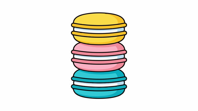 A stack of colorful macarons
