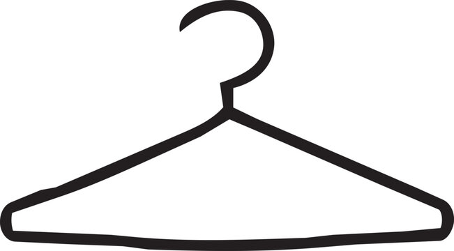 Clothes hanger icon hand drawn wardrobe accessory vector illustration