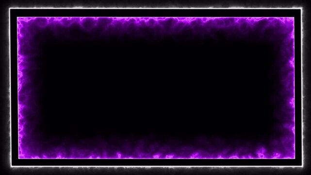 Glowing Purple Neon Rectangular Frame Motion Background.