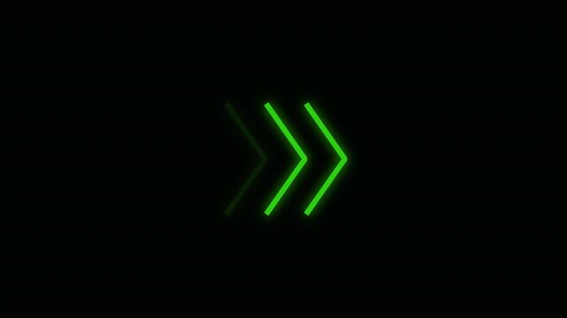 arrow loading bar animation acid lime neon green bevel radar system processing flow 4K