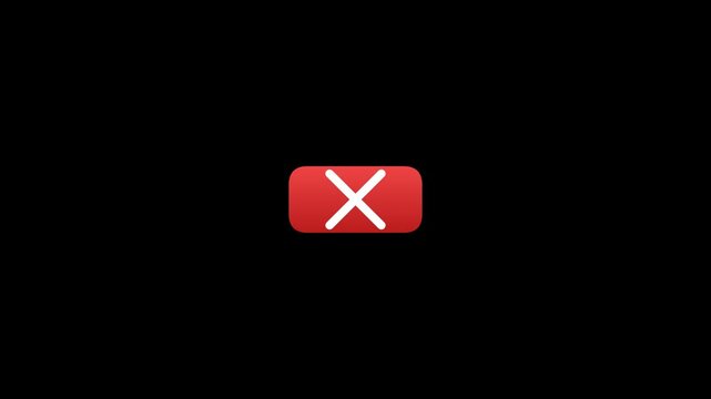 Minimalist Red Close Button Animation with White Cross Mark Loop