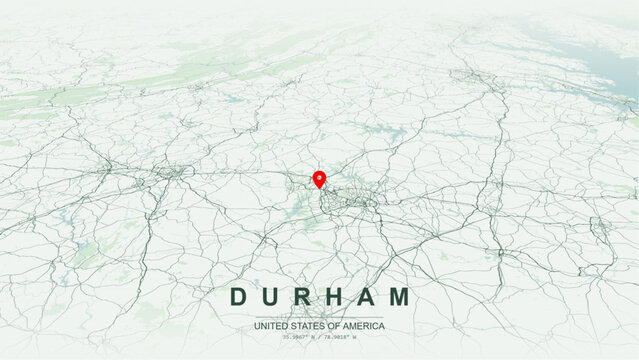 Modern minimalist vector map of Durham, North Carolina, USA. High-quality scalable illustration of Durham city grid, Interstate 40, Interstate 85 for posters design.