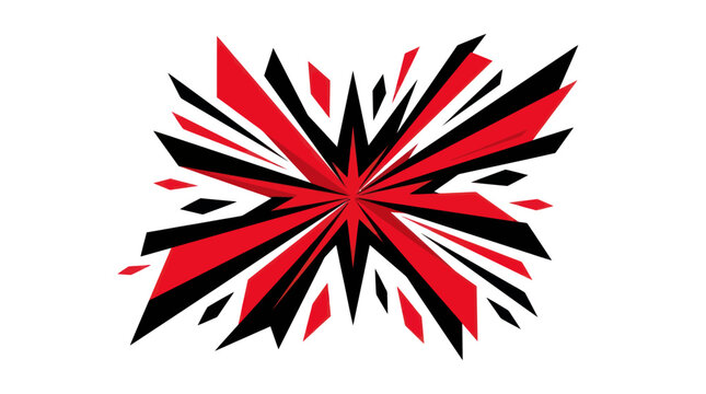 Vibrant red and black abstract design explodes in graphic illustration