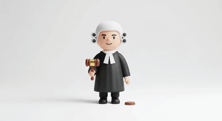 Fototapeta premium Lego minifigure in black robe with white hair standing against a plain background.
