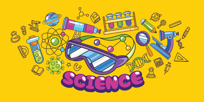 Hand drawn science and chemistry doodle element vector illustration