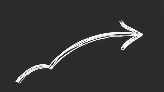 Animated Hand Drawn Chalk Arrow Growing on Blackboard