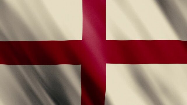 St George's Cross &mdash; England flag as a seamless 3D waving loop for sports broadcasts and news