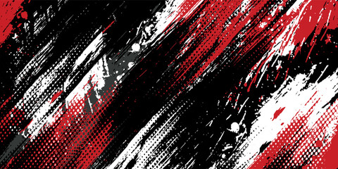 Gaming esport background striking stripes electric banner vector illustration design red black grunge brush wing comic pattern modern abstract concept livery stripes decal paint splash splatter.eps 10 © AINUNNAJIB